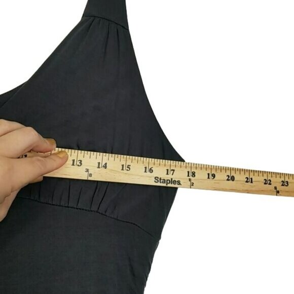 VELVET Flowy silk blend Midi Dress ruched sides Gray Size Medium EUC - Picture 12 of 13